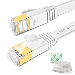 XINCA Cat 7 Flat Ethernet Cable 75ft White, High