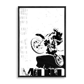 Framed Canvas Wall Art Motorcycle Canvas Prints Home Artwork Decoration for Living Room,Bedroom - 16x24 inches