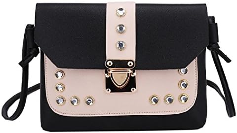 KIMODO Women Hit Color Rhinestone Shoulder Bag Messenger Satchel Tote Crossbody Bags