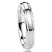 4MM Stainless Steel Womens Rings Brushed Center Classy Comfort Fit Wedding Bands