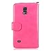 for Samsung Galaxy Note 4 Case - Cellularvilla Pu Leather flip Wallet Bag Pouch Case with Credit Card Slots Pockets Cover for Samsung Galaxy Note 4 SM-N910S / SM-N910C (Hot Pink)