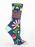 Blue Q Women's Novelty Crew I'm A Delicate F * * king Flower( Women's Shoe Size 5-10 )