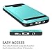 Vofolen Case for Galaxy S7 Case Wallet Slidable Card Holder Slot ID Pocket Protective Hard Shell Shock Absorbing TPU Tough Rubber Bumper Armor Scratch-Proof Case Cover for Samsung Galaxy S7 Sky Blue