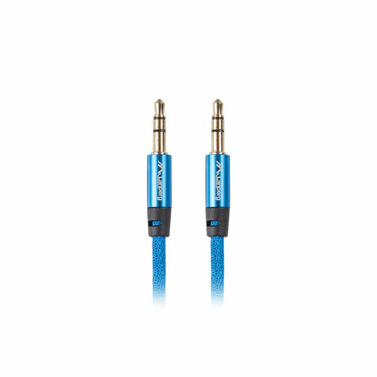 LANBERG CA-MJMJ-10CU-0030-BL Stereo Cable JACK Connectors 3.5 mm Male/Male Gold Plated Fabric Cable Braided 3 Metres Blue