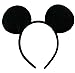CHuangQi 12pcs Mouse Ears Solid Black and Red Bow Headband for Boys and Girls Birthday Party Celebration or Event