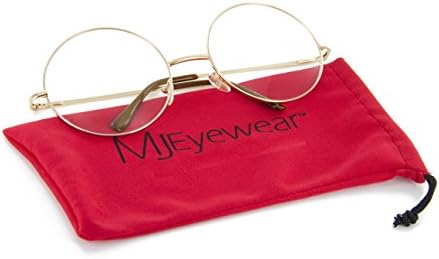 Oversized Circle Round Glasses Metal Frame Harry Porter Style, 63mm (Gold, 63mm)