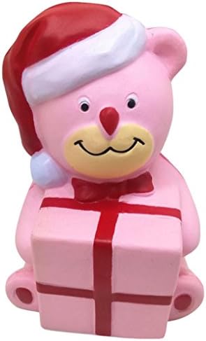 Emubody Squishy Christmas Bear Squeeze Slow Rising Cream Scented Decompression Cure Toy Gifts for Christmas, Halloween, Easter, Valentine's Day, Independence Day, April Fool's Day Mother’s Day (Pink)