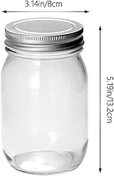 Hniuyun 4 Pack 16 oz Glass Mason Jars with Silver Lids, Regular Mouth view 7