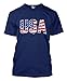 USA - Retro American Flag Stars & Stripes Men's T-Shirt (Navy, Large)