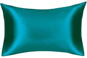 1PCS Satin Pillowcase Zipper Wrinkle-Free Silk Pillow Cases 20x30Inch Pillow Protectors Cooling Pillow Case Queen Size