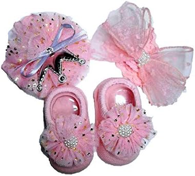RV Designs  2 Headbands & Pair of Socks for Baby Girl