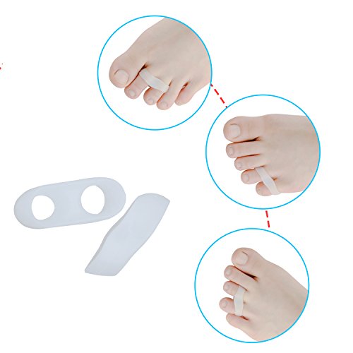 Sumifun Pinky Toe Straightener Gel Toe Separator,Bunion Pads Pinky Bunion Spacers,4 Bunionette Sport Spacers - Fast Pain Relief - Wear with Shoes