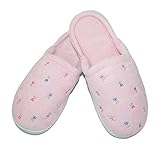 totes ISOTONER Womens Terry Scalloped Embroidered Clog Slippers, XL, Pink