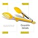 Zestkit Kitchen Tongs BBQ Silicone and Stainless Steel-3 Types for Multi-purpose Cooking (Yellow,Set of 3,10 inches)