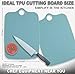 IMEKO TPU Cutting Board, BPA Free, Knife Friendly, Flexible, Dishwasher Friendly, Space Saving, Ergonomic Design, Chopping Mat - Aqua Green - Size: Medium 13.7