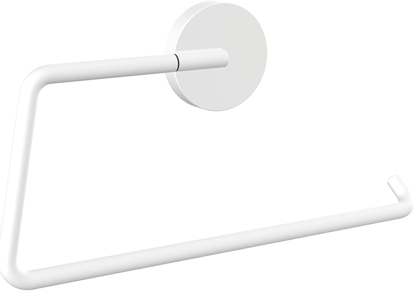 emco Round paper holder without lid, elegant toilet paper holder for screwing or gluing, made of metal, toilet roll holder, matt white