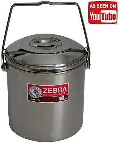 ZEBRA THAILAND Improved 16cm Loop Handle Pot with Stainless Steel Clips, Silver by ZEBRA THAILAND