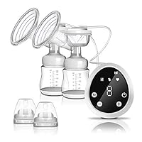 OuTera Electric Breast Pump, Rechargeable Portable Double Nursing Breastfeeding Pump with 3 Modes & 9 Levels for Breast Milk Suck and Breast Massage