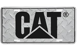 GENERIC CAT Aluminum Diamond Plate License Tag - Caterpillar Truck Equipment Gift