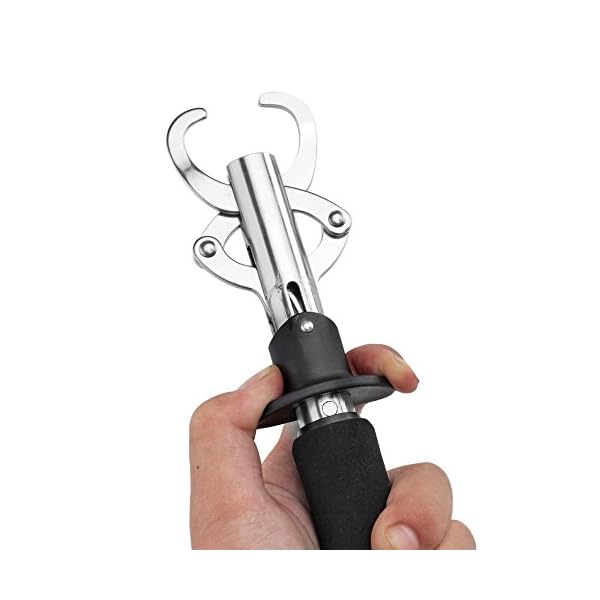 Flexzion-Portable-Fish-Lip-Grabber-Gripper-Grip-Holder-Tool-Stainless-Steel-Fishing-Gear-15KG-and-30-Pound-with-Weight-Scale-and-Wrist-Strap