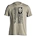 Dion Wear Men's American Flag Skull Short Sleeve T-Shirt (L, Sand)
