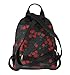 Michael Kors Abbey Medium Black Signature Leather Roses Backpack Bag