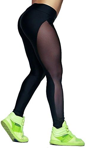 MILIMIEYIK Blouse Yoga Pants for Women Bootcut Tight Mesh Panels Stretchy Women's Leggings Gym Fitness Workout