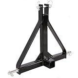 ECOTRIC 3 Point 2" Receiver Trailer Hitch Category 1 Tractor Tow Hitch Drawbar Adapter with One Year Warranty