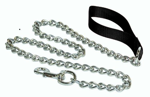 Hamilton 4' Heavy Chain Dog Lead with Black Nylon Handle