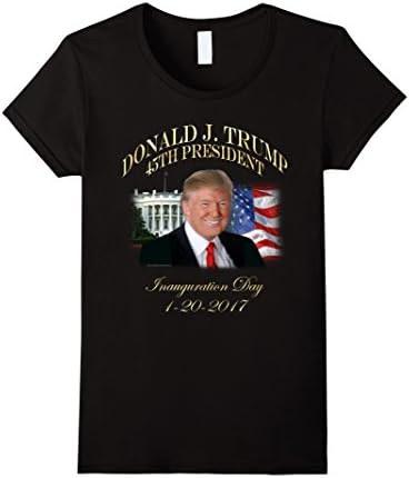 Women's President Donald Trump 45th President Inauguration T-Shirt Large Black