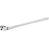 WORKPRO 3/8" Drive Extra Long Flex Head Ratchet, 18" Reach | Quick Release CR-V Steel Ratchet Handle, CR-MO Head, Reversible Design, 72-Tooth