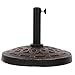 NatureFun Patio Umbrella Stand Base Resin Bronze 19.5-Inch 32lbs