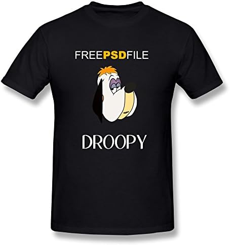 CBOOA Droopy Dog Funny Men's Tshirt Tee,Black