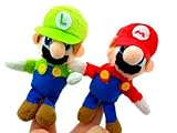 Super Mario Brothers Plush Mario Luigi Finger Puppets with Free Mario Patch*