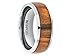 8MM Titanium Wedding Band Ring High Polished Domed with Santos Rosewood Inlay