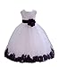 ekidsbridal Wedding Pageant Flower Petals Girl White Dress with Bow Tie Sash 302a 8