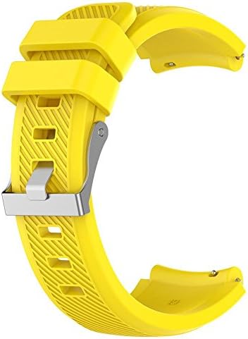 FINIFLY 22mm Silicone Watch Strap for HUAMI Amazfit 1/2 Generation(Yellow S)