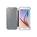Samsung Galaxy J7 Prime Case,On7 2016 Case, DStores Luxury Premium Clear Slim View calls and alarms Flip Cover, Shiny Plating Make Up Mirror Smart Sleep/Awake Hard Case - Silver