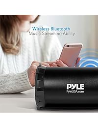 Pyle azpbmspg15 portátil inalámbrico Bluetooth Boombox sistema estéreo recargable integrada Batería USB SD Radio FM, color negro