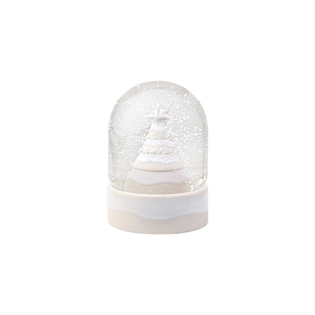 like. by Villeroy & Boch – Winter Glow snow globe, Christmas decoration in Premium Porcelain, White / Beige