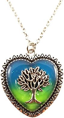Heart Necklace "Forever Love" with Earrings - Antique Silver plated Stainless Steel Pendant - Tree of Life Pendant, Glows in the Dark - Gifts for women