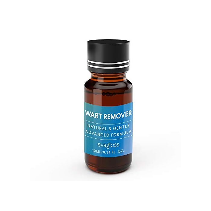 Evagloss Wart Remover Liquid - Maximum Strength- Painlessly Removes Common and Plantar Warts- BONUS Cotton Swabs
