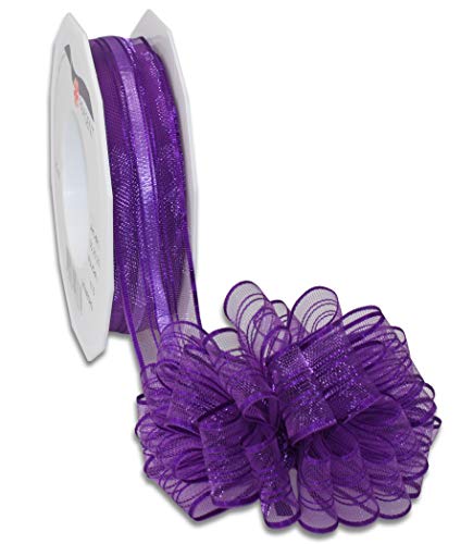 Praesent - Venedig Pull Bow Ribbon Violet 25 mm width, 25 m length