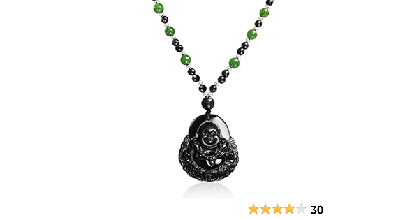 Yogi Amulet Mala Green Black Bead 