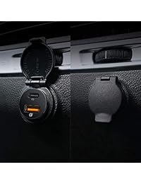 Cargador de coche AUKEY USB-C PD, cargador de doble puerto con entrega de energía USB y carga rápida 3.0, compatible con Google Pixel 3 3 XL, iPhone Xs XS Max XR, Samsung Galaxy S9, y más