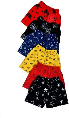 Baby Boy's & Girl's Printed Cotton Kids Shorts for Summer Wear Regular Fit Half Pants Casual Baby Boxer Boys Shorts Multi Color Pack of 6