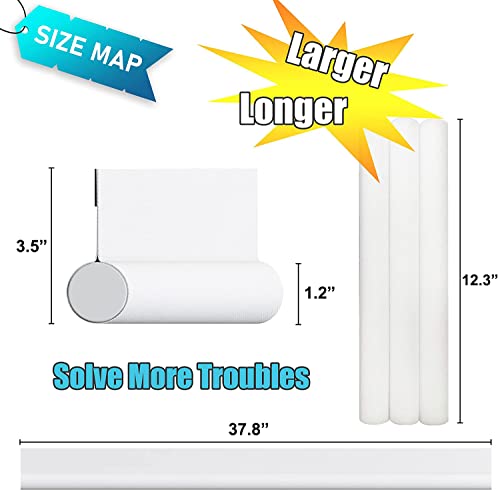 Door Draft Stopper Bottom One Sided Door Draft Blockers,Adjustable 37.8 Inches Cutable Soundproof Under Door Draft Blocker for Bottom of Doors,Suitable for Interior／Exterior Doors,1 Pack,White