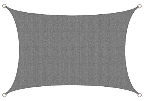 AMANKA UV Shade Sail - 3x2 m HDPE Rectangular - Sun Protection Tarpaulin Canopy Garden Balcony Grey