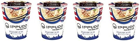 Ramen "IPPUDO" from New York Clam Chowder Noodle Cup Ramen noodles(Pack of 4) (Japan Import)