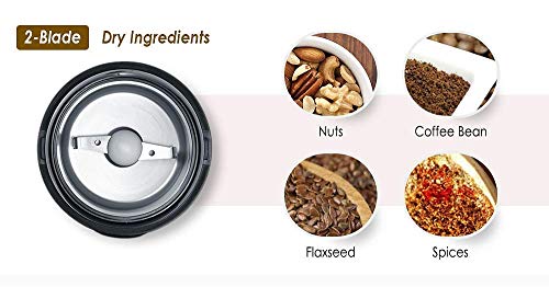 Casara Coffee Grinder - Electric Coffee grinder with Stainless Steel Blades, Blade Coffee Grinder with Powerful Motor for Coffee Beans, Spices, Nuts, Grains, One touch operation Electric Spice Grinder - Thumbnail 4